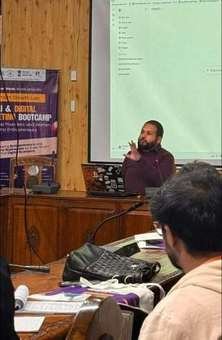 Participants in an AI digital marketing bootcamp training session in Kashmir